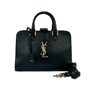 Yves Saint Laurent SAINT LAURENT PARIS Cabas YSL Logo Hardware Leather Genuin...